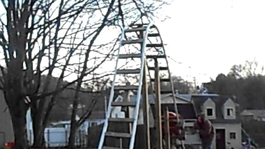 back yard pvc roller coaster with a 12 ft drop